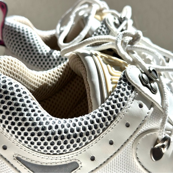 Gucci White Leather Reflective Chunky Sneakers Lug Sole 8.5 - Picture 4 of 7